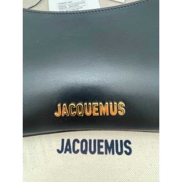 JACQUEMUS LEATHER BLACK SHOULDER BAG PURSE AUTHENTIC - Picture 6 of 15